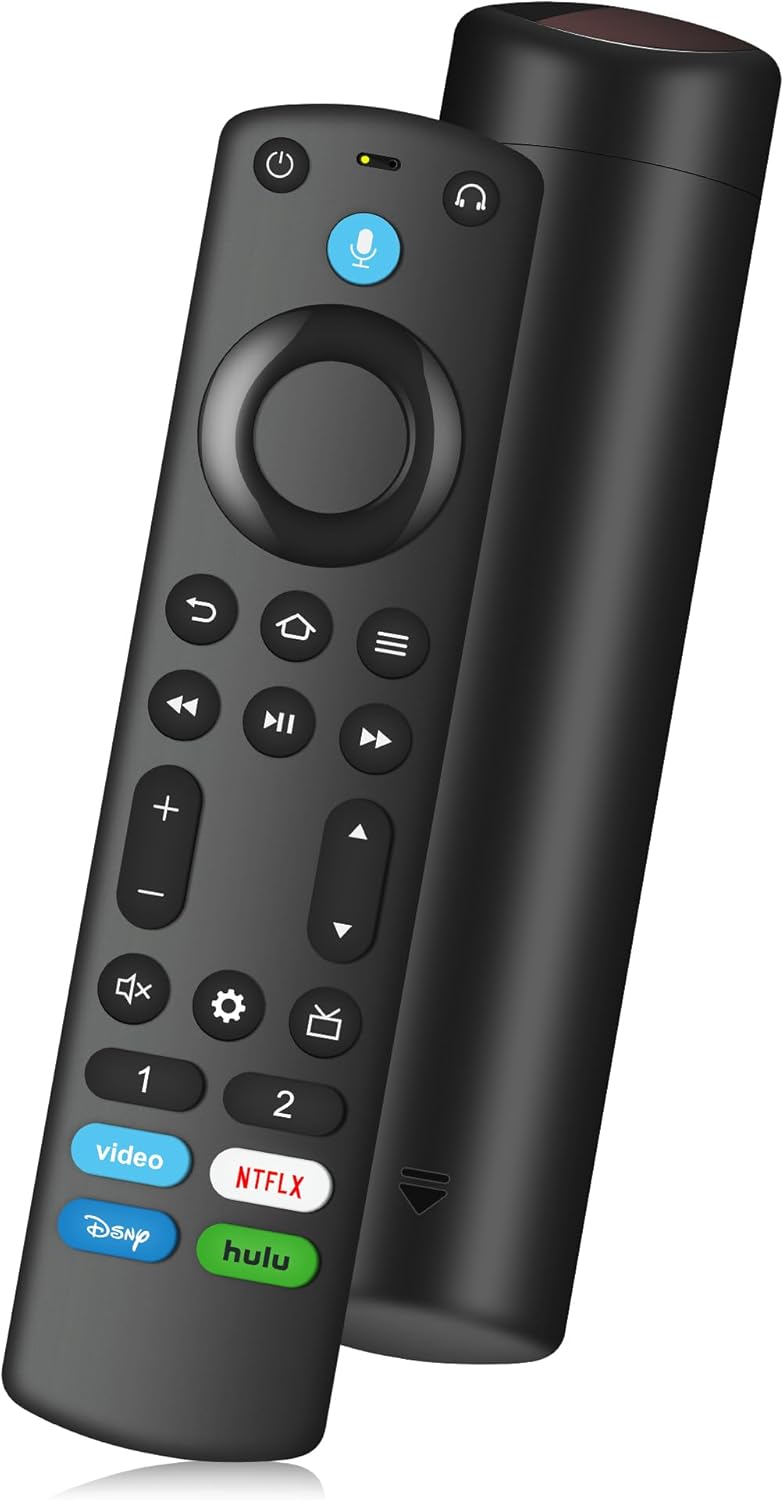 Replacement Remote for FireSeries, Insignia Smart TVs Stick and TVs Cube, Voice Remote Compatible with FireStick(2nd/3rd Gen/Lite/4K/4K Max), Smart TVs 3rd Gen & TVs Cube(1st/2nd Gen), PRO Remote