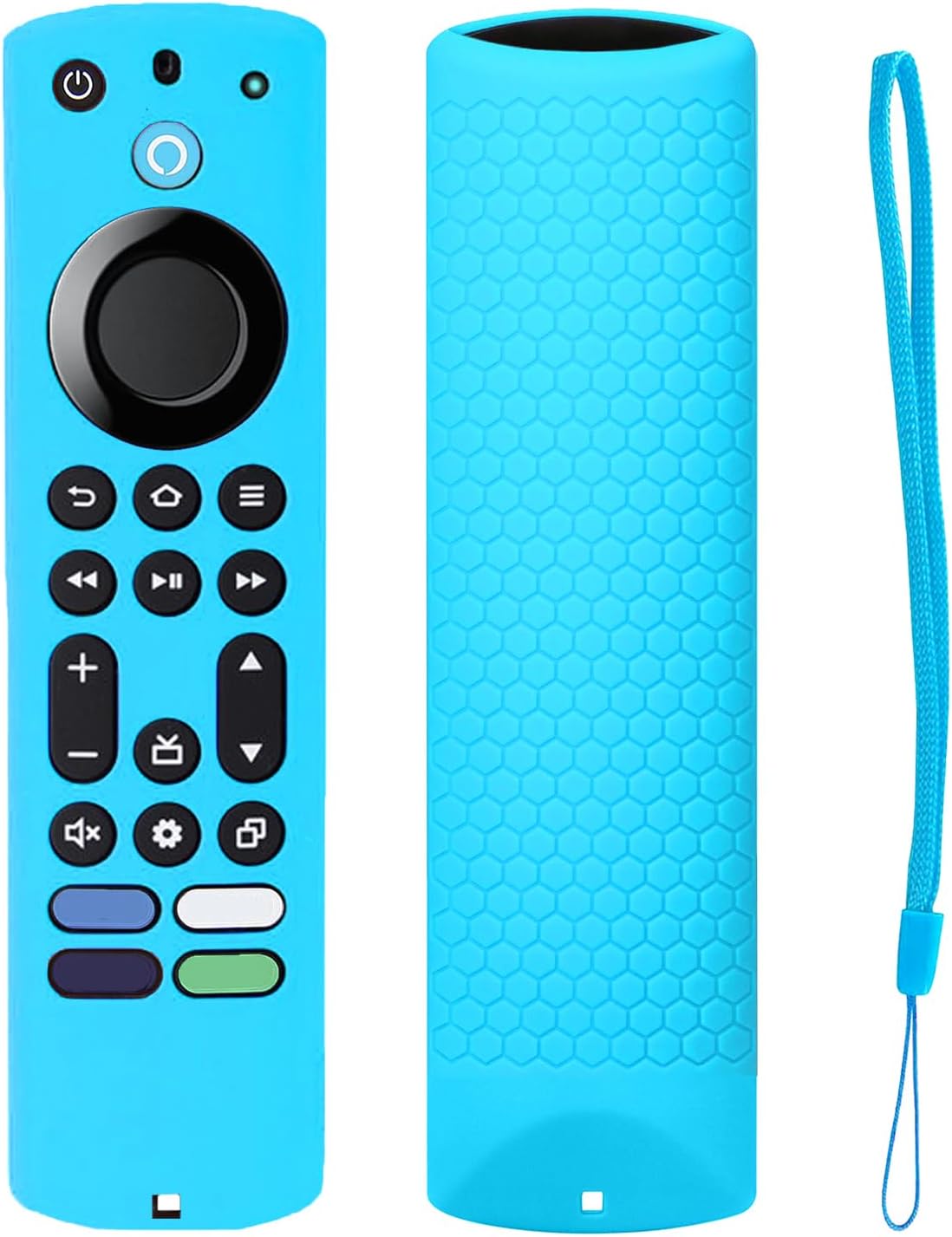 Silicone Remote Case Compatible with Fire Stick 4K Max (2nd Gen)/Toshiba/Insignia/Pioneer TV Alexa Voice Remote Enhanced, Anti Slip Shockproof Protective Cover Sleeve with Lanyard – Blue