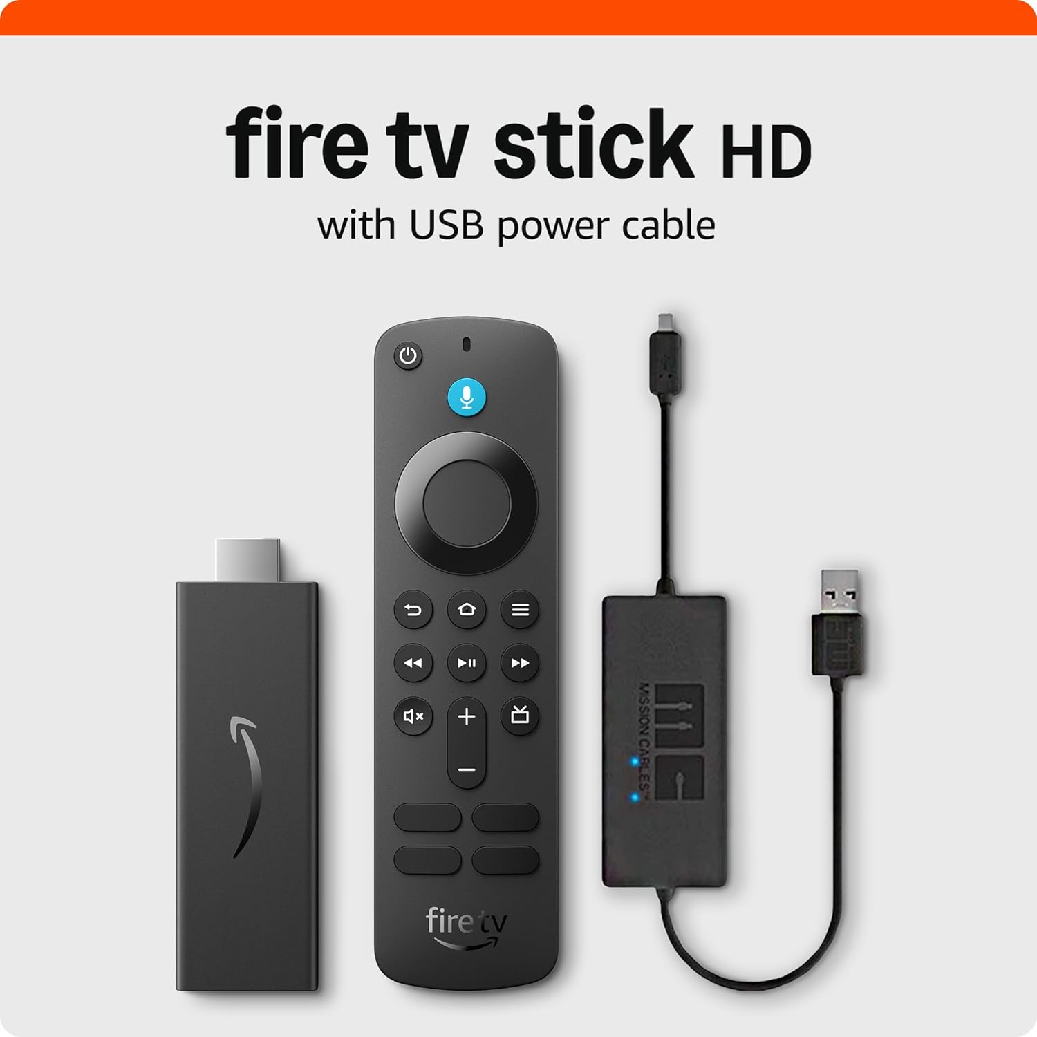 Amazon Fire TV Stick HD bundle with Made for Amazon, USB Power Cable