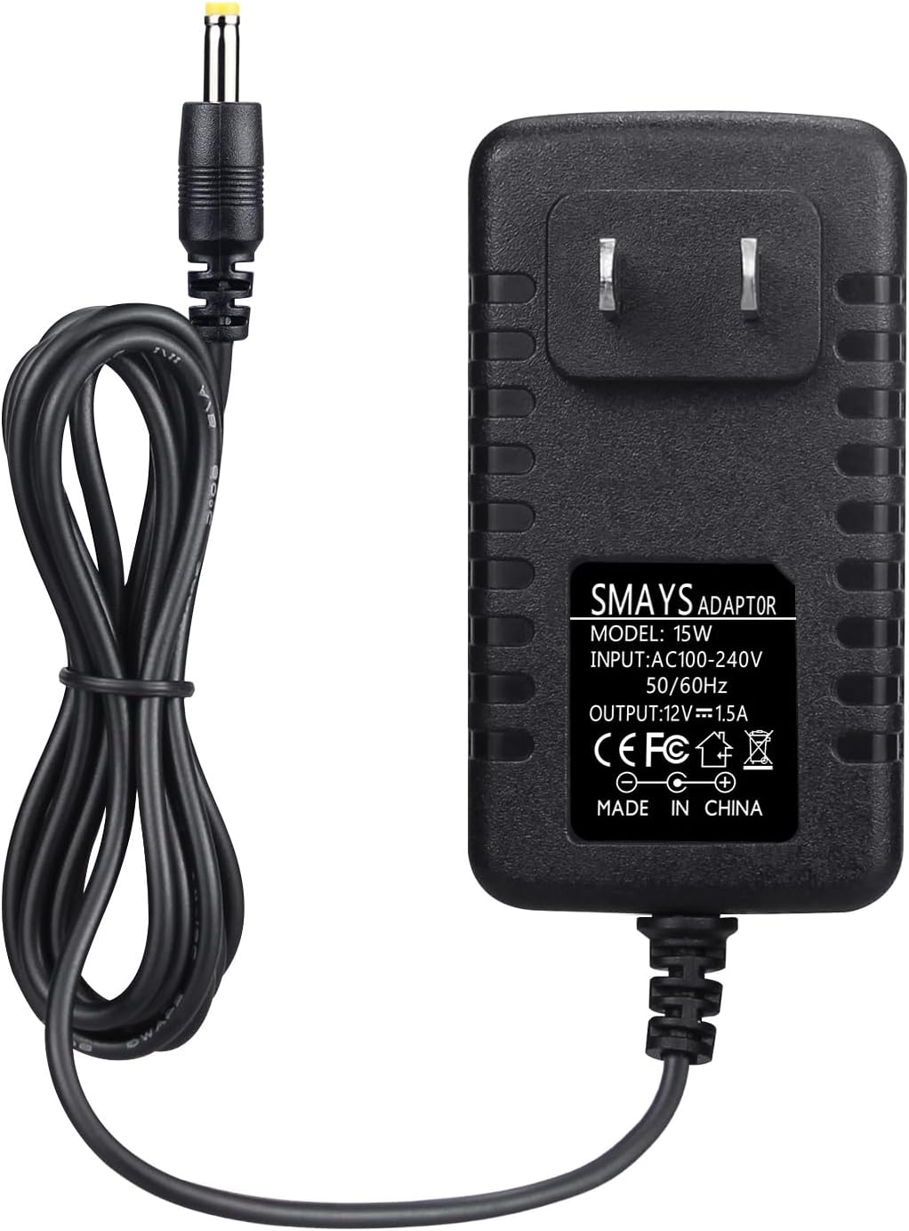 15W Power Cord Replacement for Alexa Echo Dot 3rd / 4th Gen, Echo Show 5 1st / 2nd Gen, Dot with Clock, Fire TV Cube, DC Charger Adapter with 5ft Cable