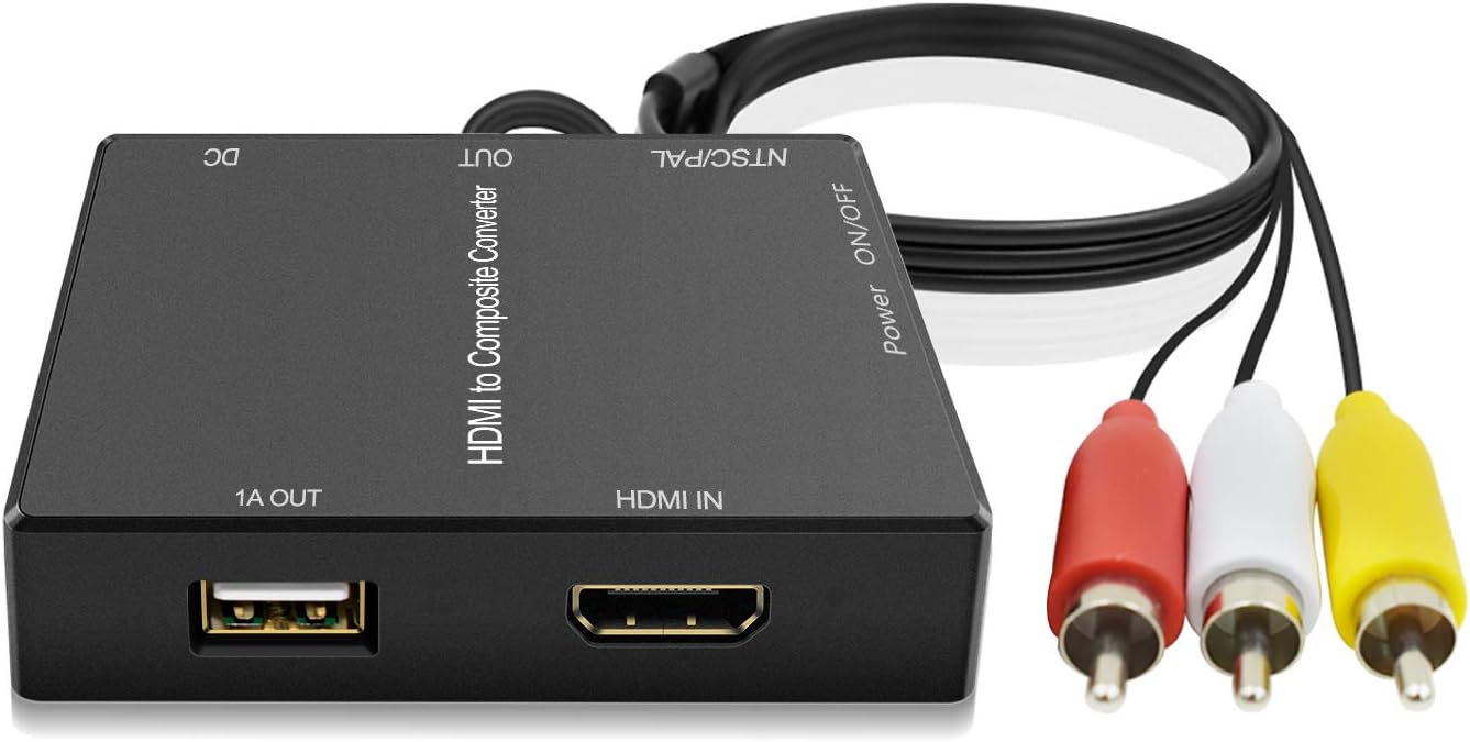 Dingsun HDMI to RCA Converter Compatible Fire Stick, HDMI to Old TV Compatible Roku,Chromecast, Apple TV ect.