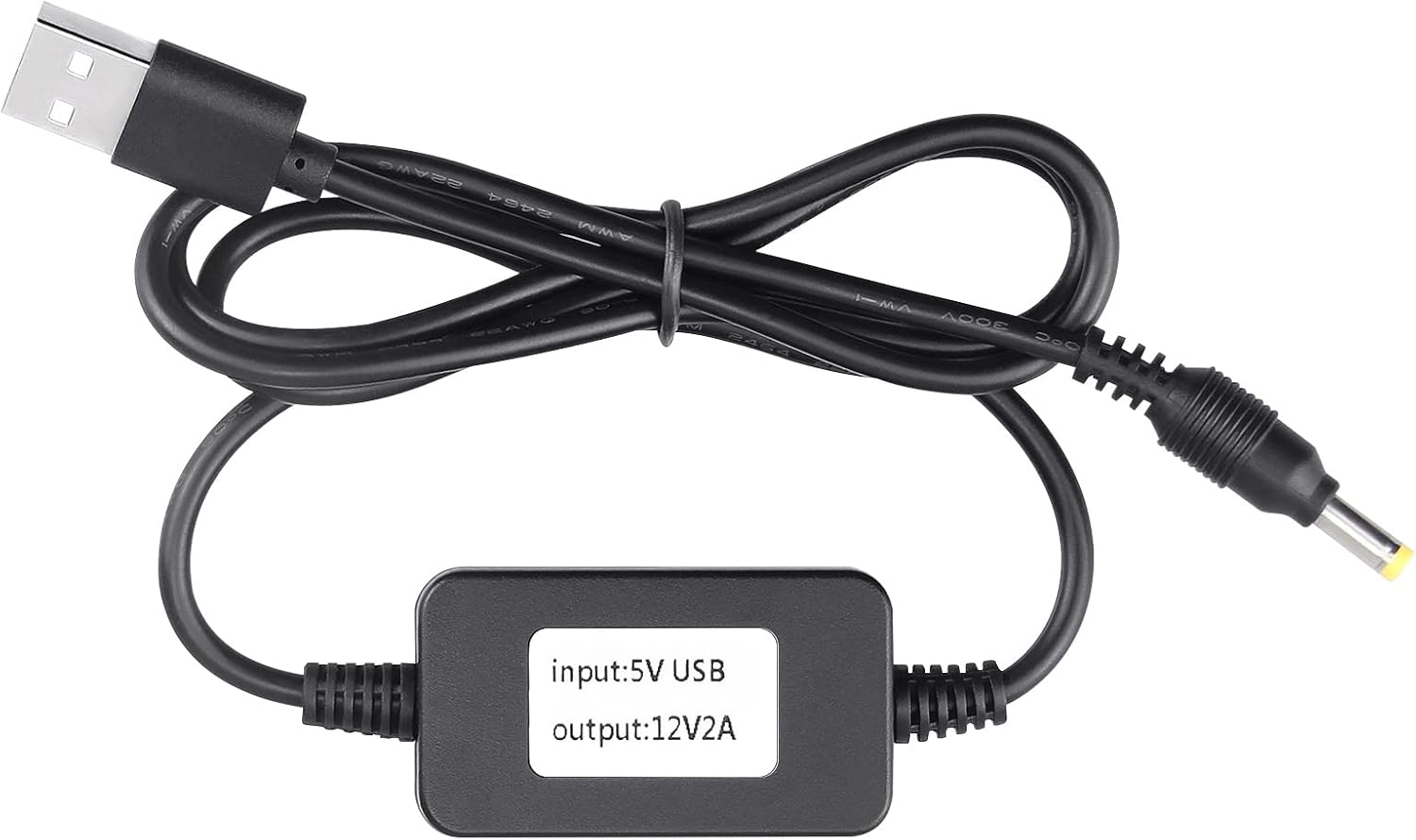 Power Cord for Echo Dot 4th Gen, 3rd Generation, Alexa Spot – USB 5V to DC 12V Cable Charger Adapter 3 Ft