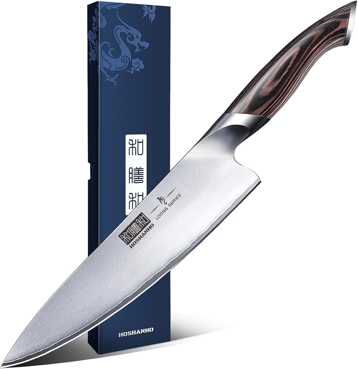 HOSHANHO Kitchen Knife in Japanese High Carbon Steel, Professional High-Class Chef’s Knife 8 inch, Non-slip Ultra Sharp Cooking Knives with Ergonomic Handle