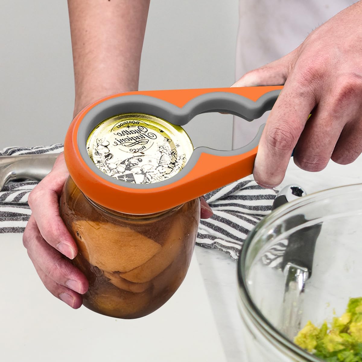Anti-skid Jar Opener Jar Lid Remover Rubber Can Opener Kitchen Grippers To Remove Stubborn Lids, Caps and Bottles Great Kitchen Gadgets For Small Hands or Seniors,Orange