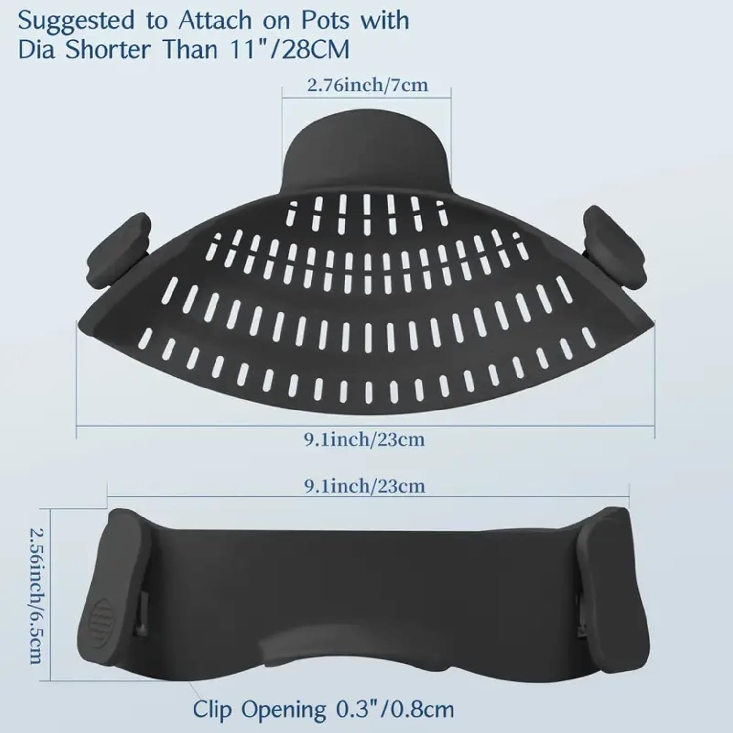 Adjustable Silicone Colander – Clip-On Pot Strainer for Easy Food Drainage – Durable, Heat-Resistant, and Easy to Clean Kitchen Tool for Noodles, Pasta, Veggies, and Fruits