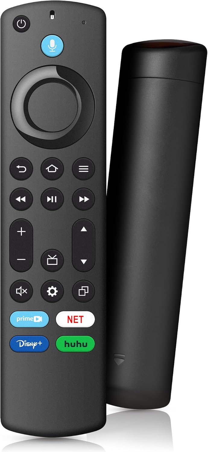 Replacement Firestick Remote with Voice Control Fit for Fire Series, TV Stick (2nd/3rd Gen)/Cube/Lite/HD, 4K Max/4K (1st/2nd Gen), Fire Smart TV 3rd Gen, Pioneer/Insignia/Hisense-Omni QLED Series