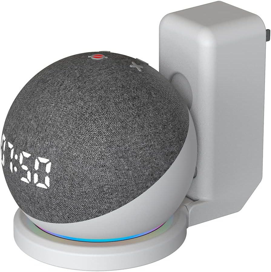 ez-fit Echo Dot Wall Mount Holder,Outlet Wall Mount Holder Stand Hanger for Amazon Alexa Echo Dot 4th Gen Space Saving Accessories Without Messy