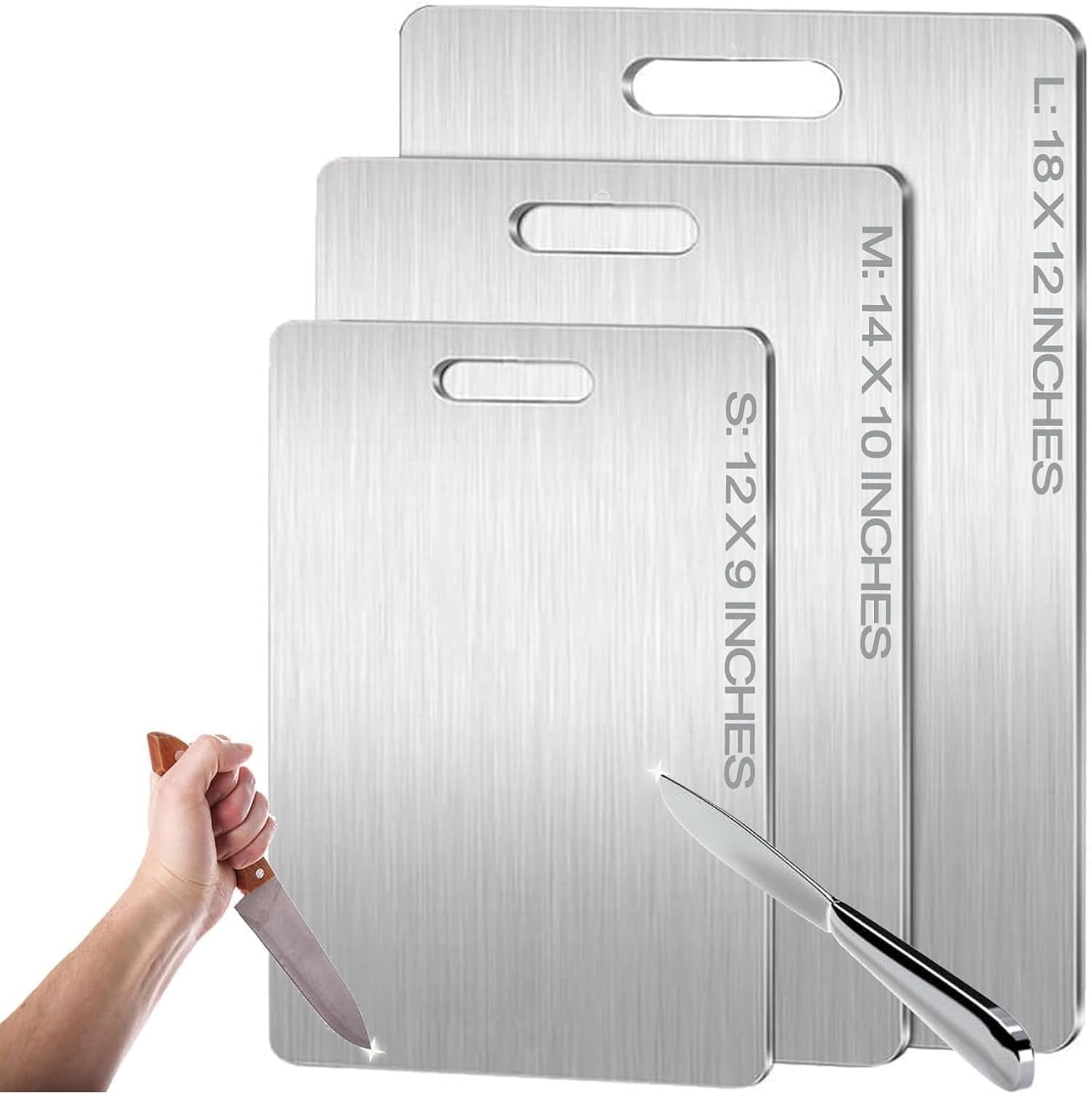 Titanium Cutting Board – 2026 New Upgrade 100% Pure Titanium Cutting Boards for Kitchen Double Sided Non Toxic Titanware Cutting Board,Hygiene Durable Dishwasher Safe Chopping Board (12″L x 9″W)