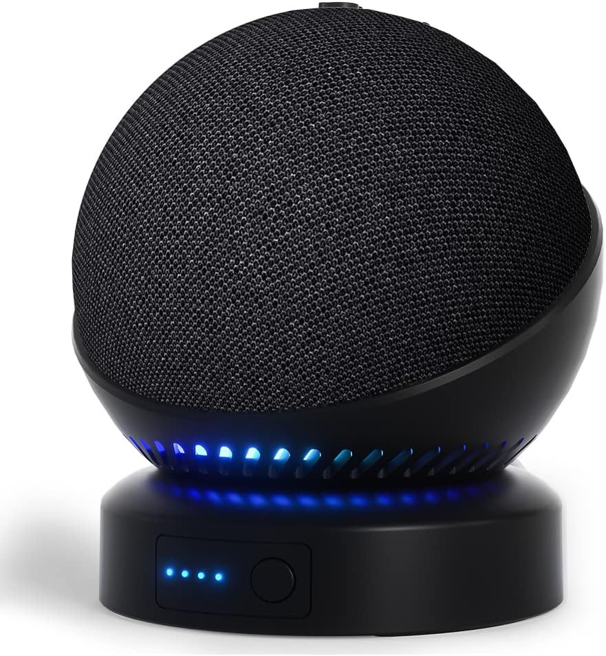 Battery Base for Echo Dot 5th Gen Portable Echo Dot 4th and 5th Gen & Homepod Mini Battery Base Pack, Not Including dot Speaker (Black)