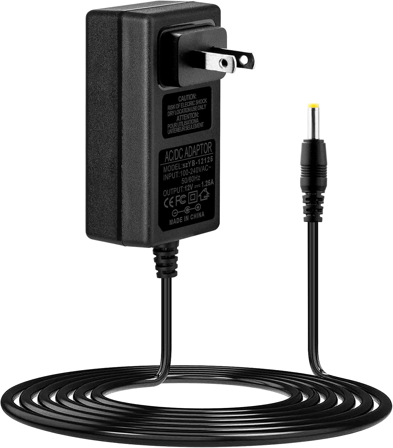 15W Power Adapter Replacement for Echo Pop, Dot 5th Gen, Dot 4th Gen, Dot 3rd Gen, Kids Edition, TV Cube Smart Speakers – Black Charger Cord Plug Long Cable, 3ft