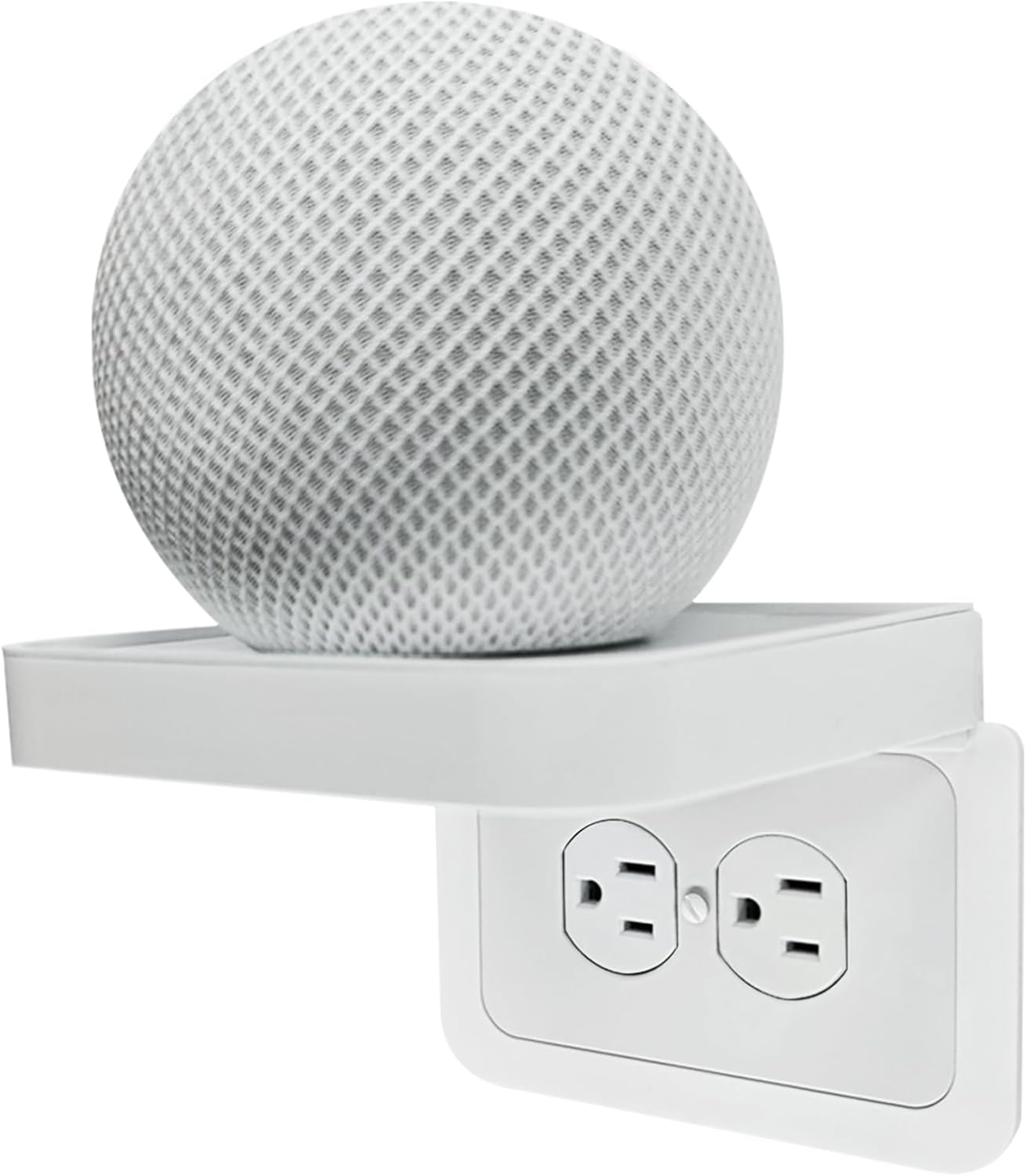 Wall Outlet Shelf,Bathroom Wall Shelves with Cord Storage,Smart Home Organizer,Wall Mount for Google Home,Homepod Mini,Echo DOT,Smartspeakers,Toothbrush (Standard-Horizontal)