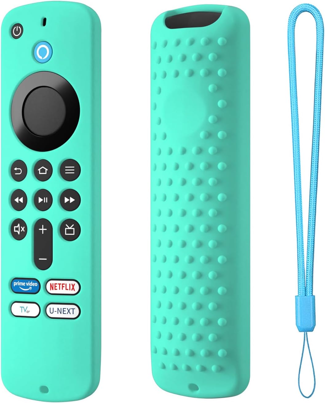 Hi Color Silicone Cover Compatible with Fire TV Stick 4k Plus/Select, Fire TV Stick HD Remote PA38CA Protective Cover Case with Lanyard (Mint)