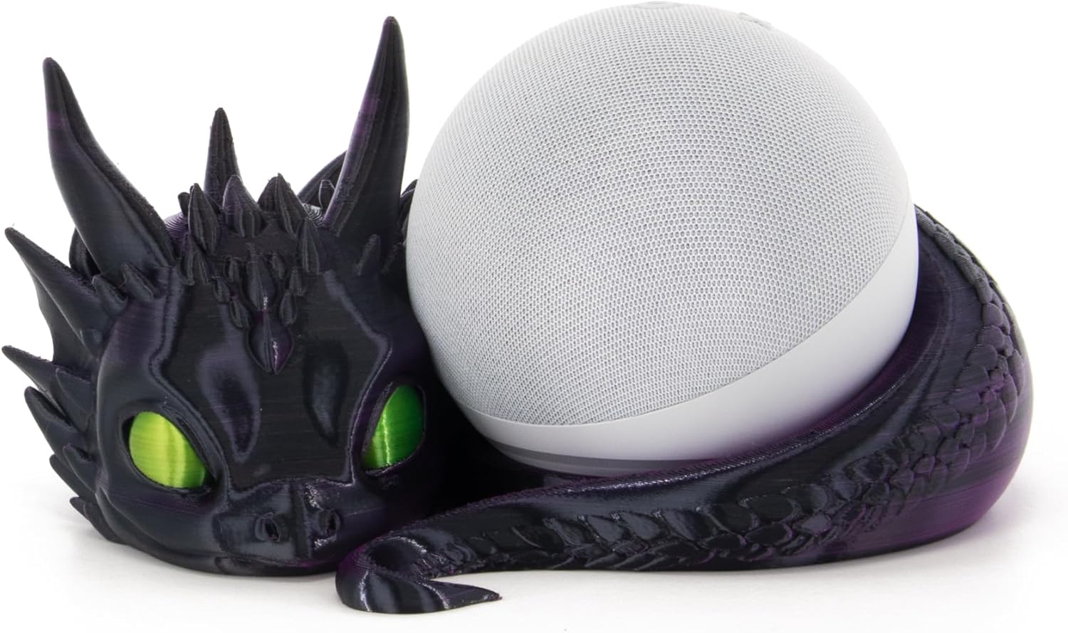 Costume Wizard Dragon Stand for Echo Dot 4th/5th Gen, 3D Printed Dragon Amazon Echo Desktop Speakers, Holder for Echo Dot 5th Gen & 4th Gen, Made in USA (Dark Purple)