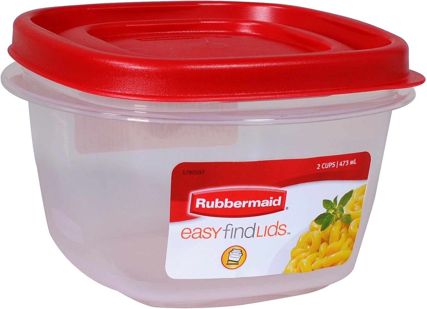 Rubbermaid 7J60 Easy Find Lid Square 2-Cup Food Storage (Pack of 8 Containers)