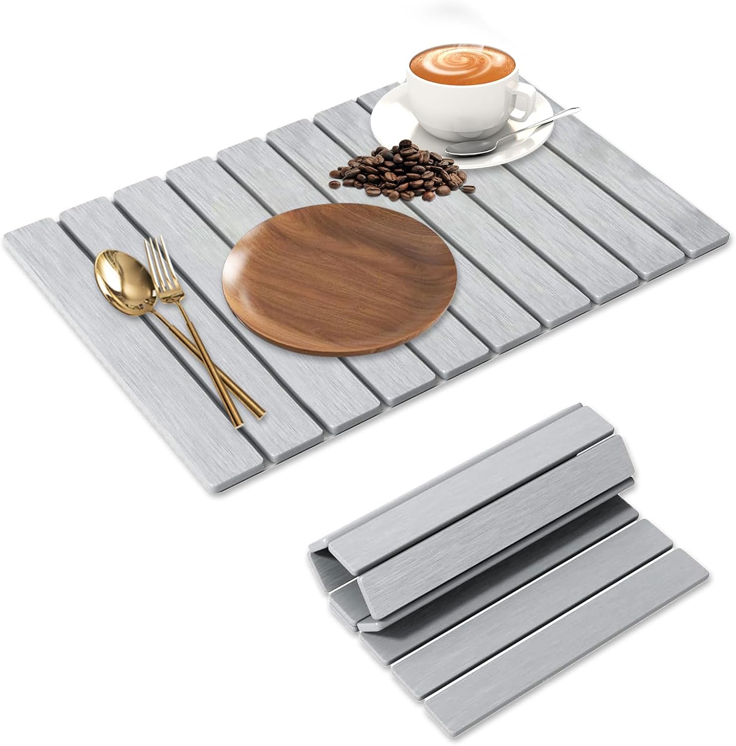 Large Stone Dish Drying Mat for Kitchen Counter, 24″×16″ – Quick Drying Diatomaceous Earth, Super Absorbent, Non-Slip, Birthday Gfts for Women Mom Grandma