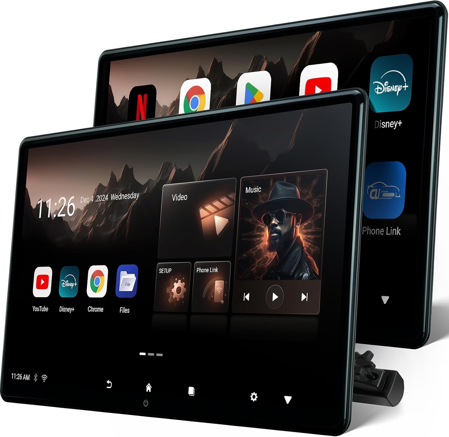 15.6 inch 4K Android.13 Car TV Headrest Monitor for Cars Back seat Rear Entertainment System, Support Phone Wireless Mirror Link Touch Screen,with WiFi/Bluetooth/HDMI/USB/Video Player (4G+64G(2*PCs))