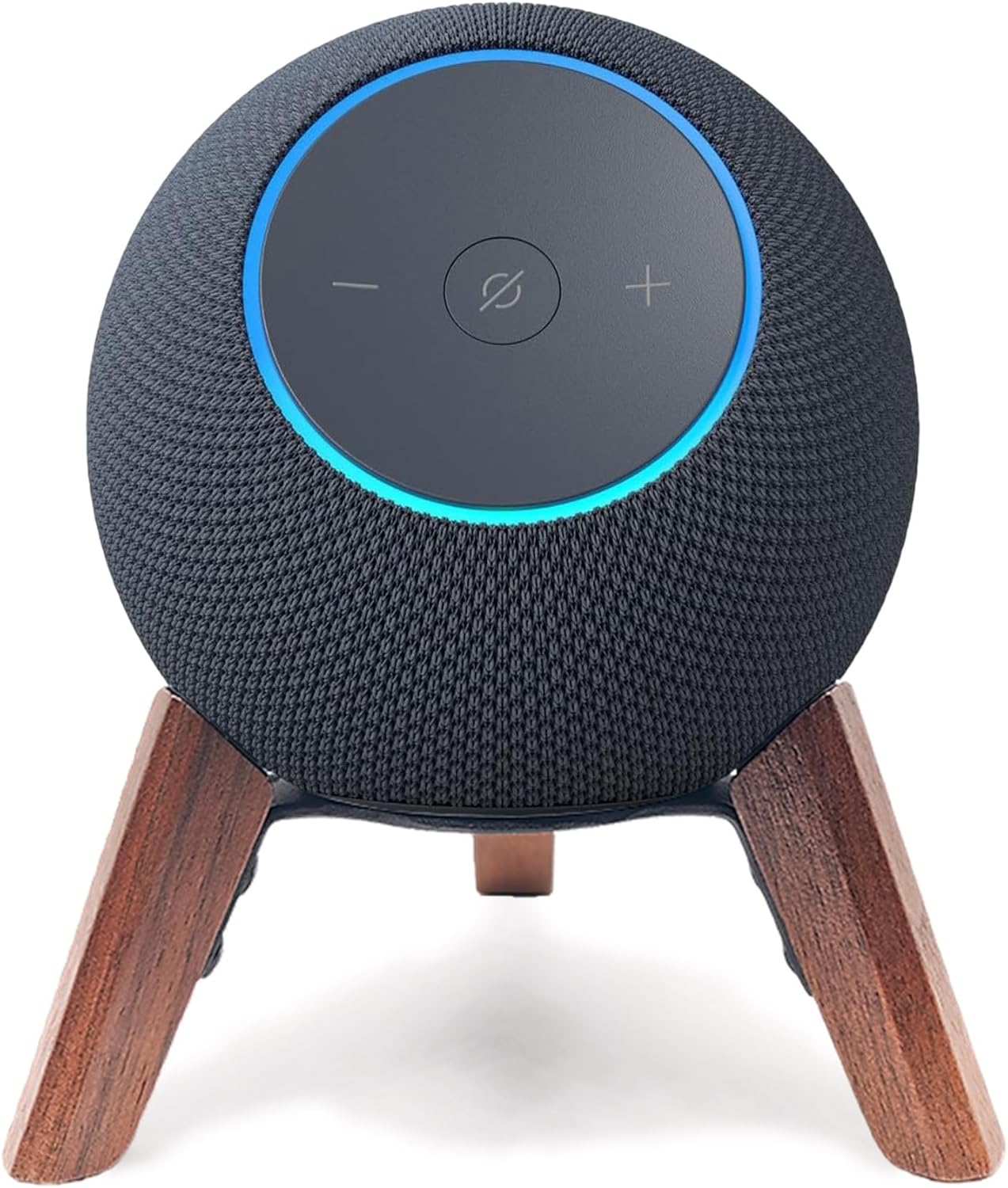 Real Wood Stand for Echo dot max (new Model) 2025 Released,Desktop Tripod Mount Accessories Protect dot Audio for Better Sound,Secure Stable Wooden Holder for Alexa Speaker (Walnut)