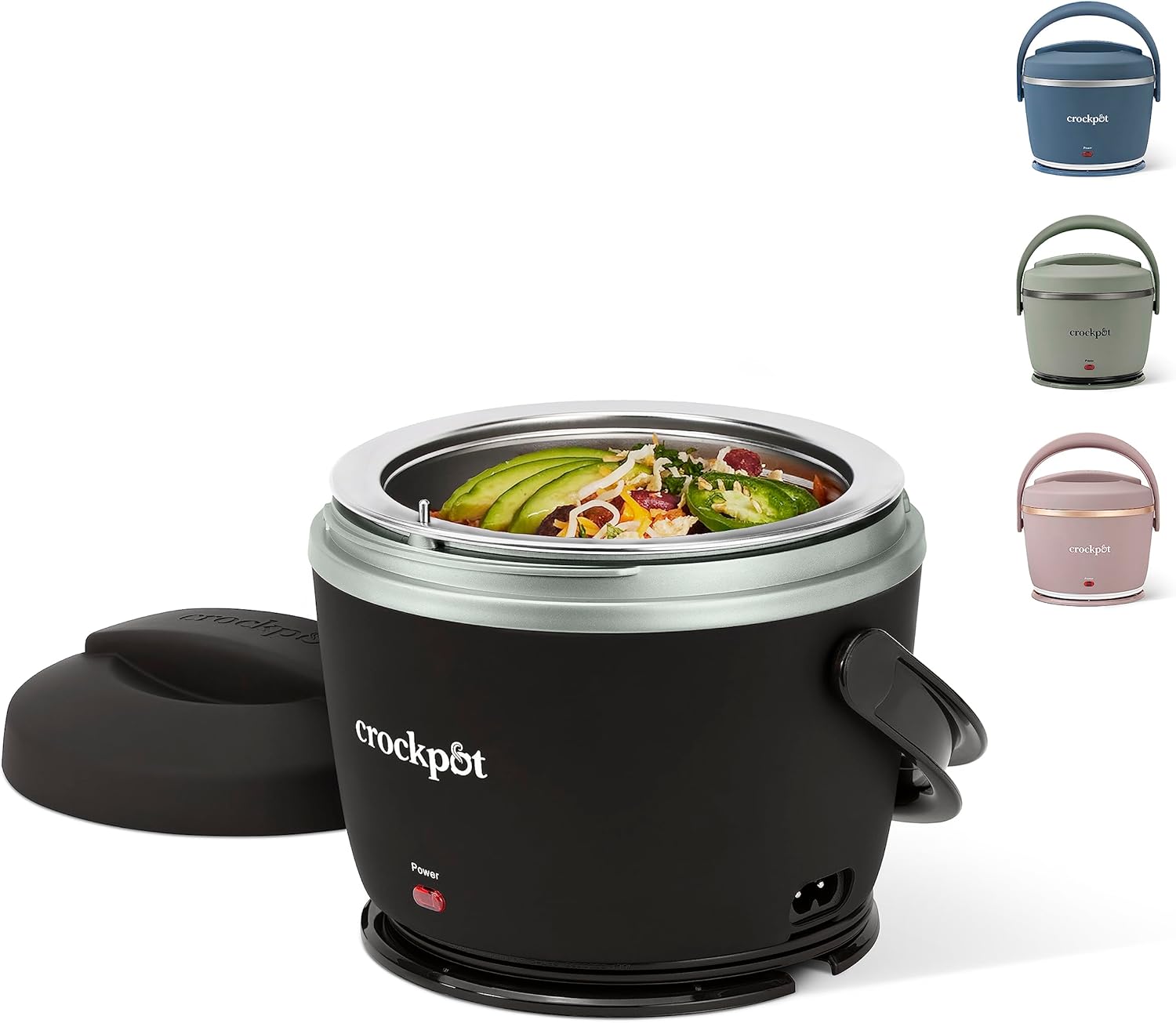 Crock-Pot Electric Lunch Box 20-Ounce Portable Food Warmer Black Licorice Perfect for Travel On-the-Go & Office Use | Stylish Spill-Free & Dishwasher-Safe | Ideal Men & Women’s Gifts