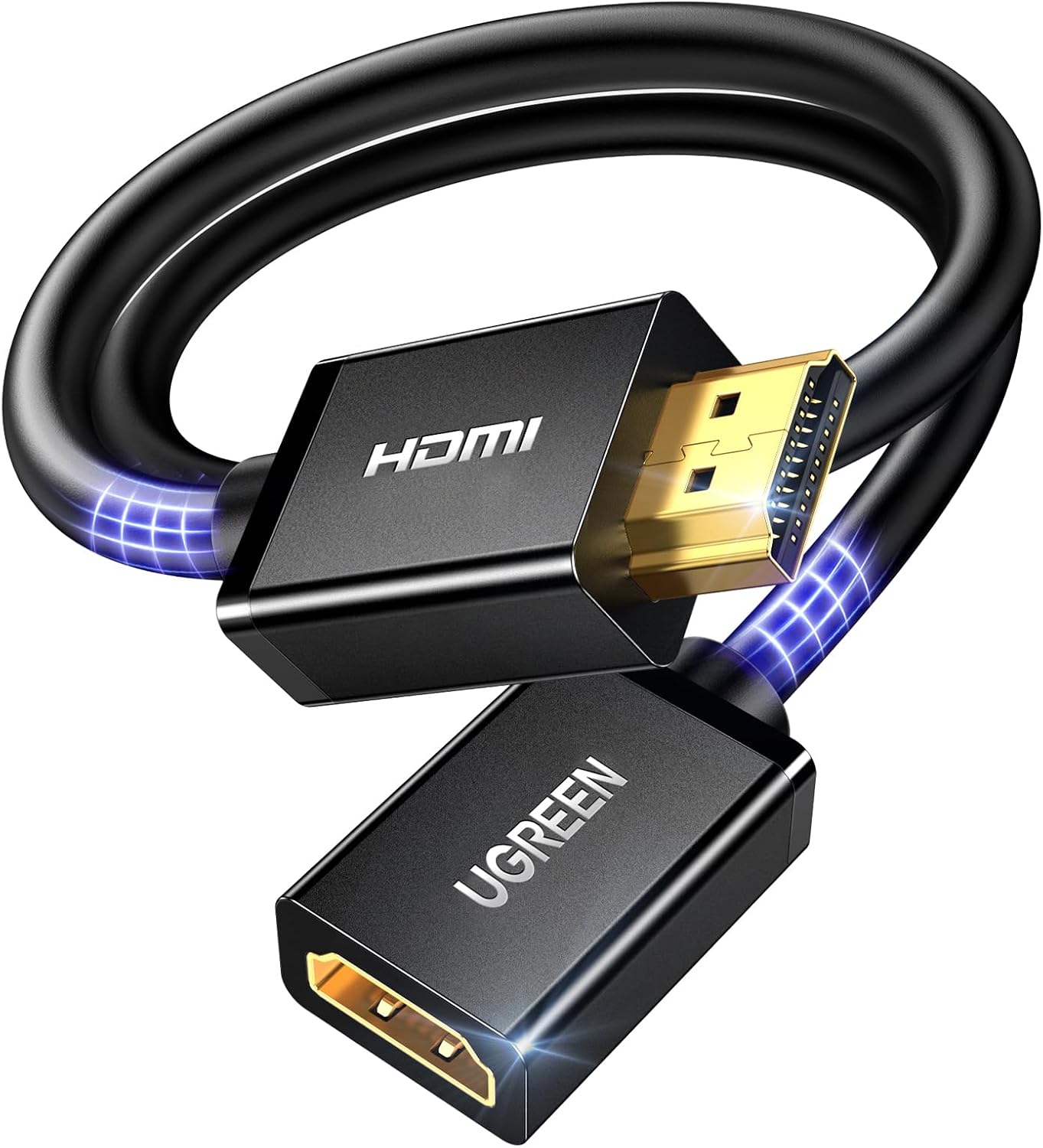 UGREEN 1.5FT HDMI Extension Cable HDMI 2.0 Extender HDR 4K@60Hz 2K@240Hz Male to Female Adapter High Speed Compatible with Switch 2 Roku Stick PS5 PS4 Xbox Laptop PC Blu Ray Player Chromecast HDTV