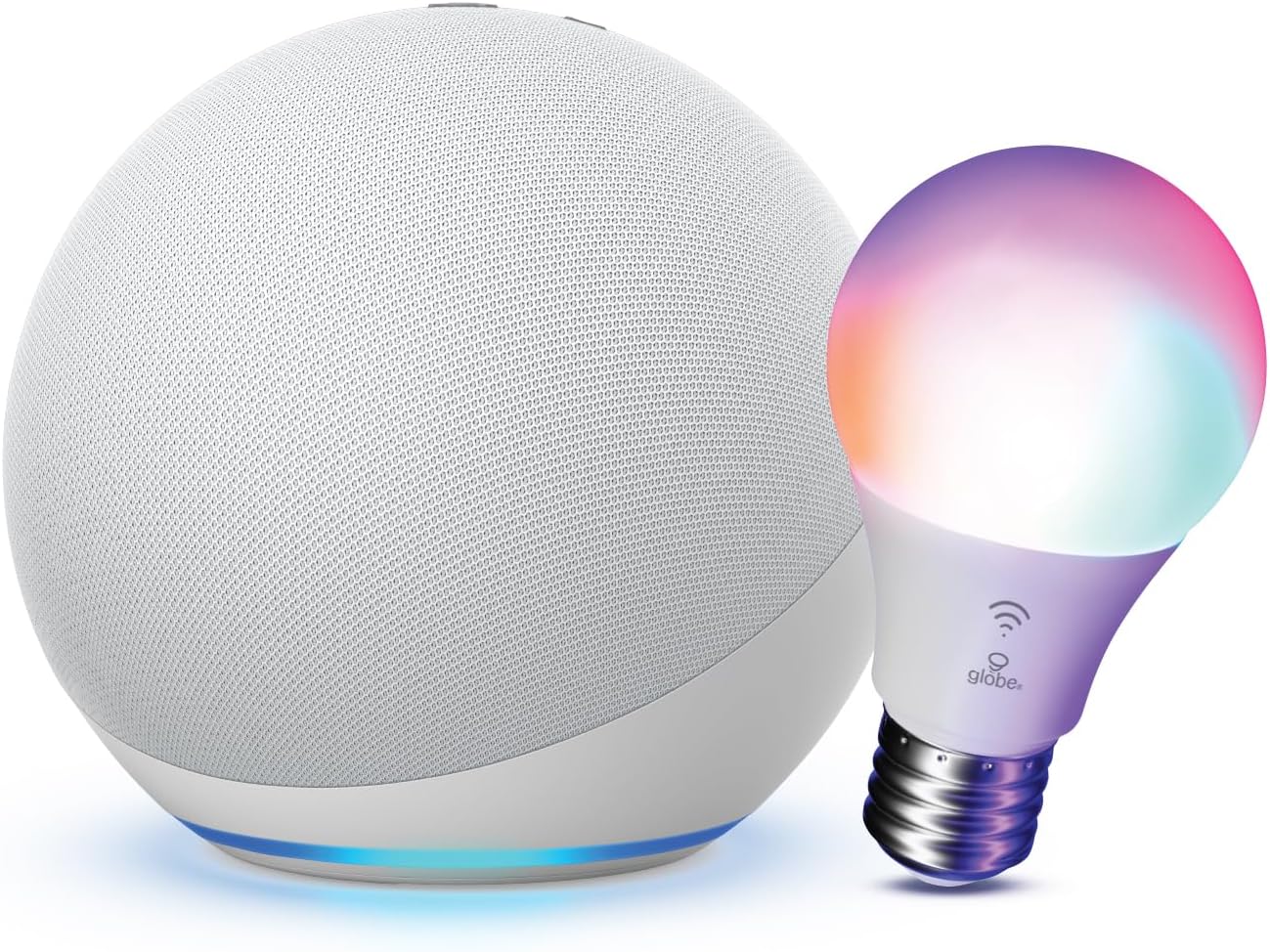 Echo Dot with Globe Electric Smart Color Bulb