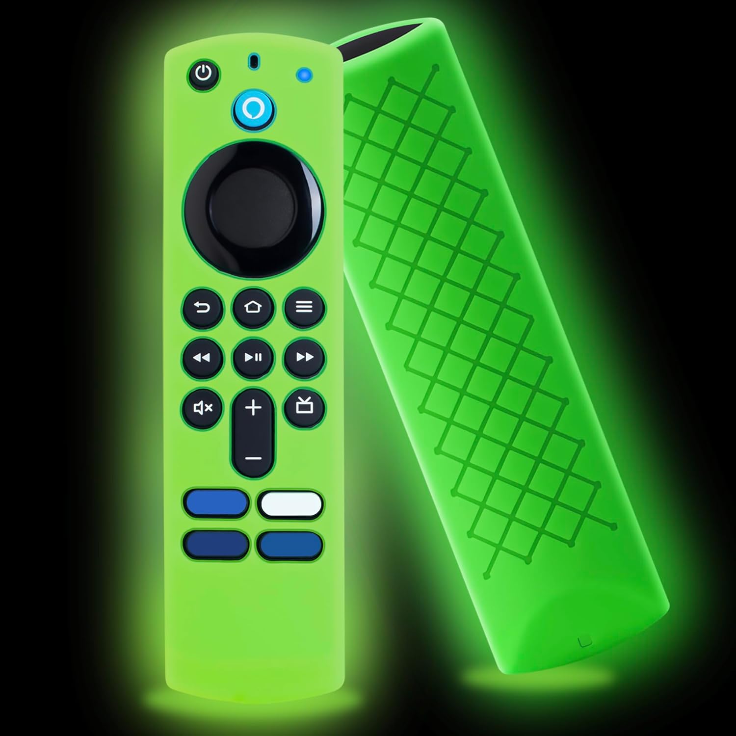Firestick Cover Glow in The Dark – 4k Stick Remote Case, Anti Slip Silicone Sleeve (Green 1pcs)
