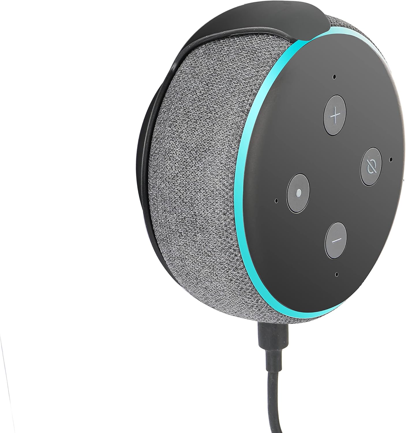 Wall Mount Holder for 3rd Generation, Space-Saving Accessories Built-in Cable Management for Dot(3rd Gen) Smart Speakers, with Sticking Tape and Drill Nail(Black, 1Pack)