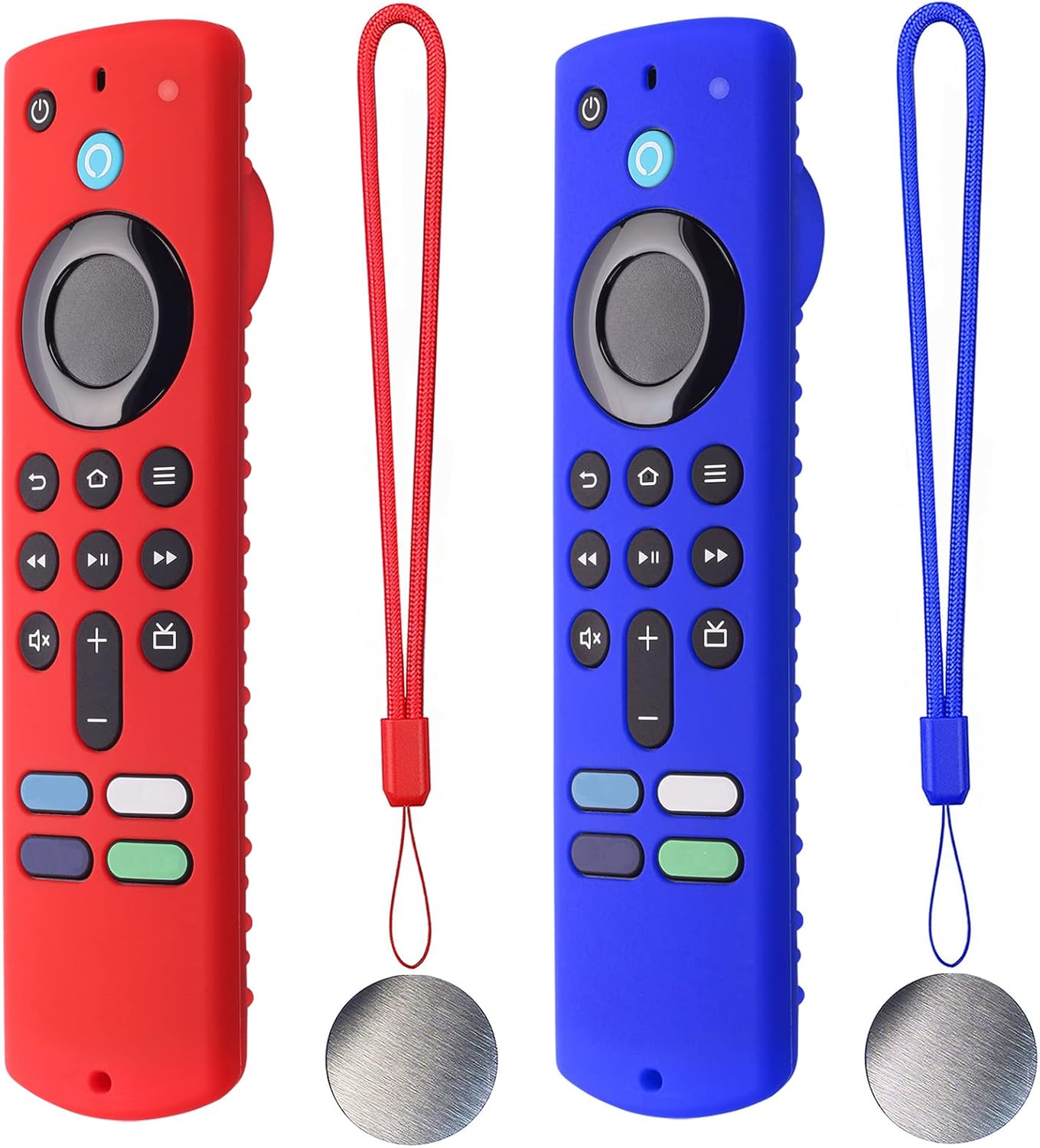 Silicone Remote Cover for Fire TV Stick 3rd Gen 2021 /Fire TV Stick 4k Max Silicone Case Anti-Slip Silicone Protective Case Silicone Sleeve with Magnetic tech(Red+Blue)