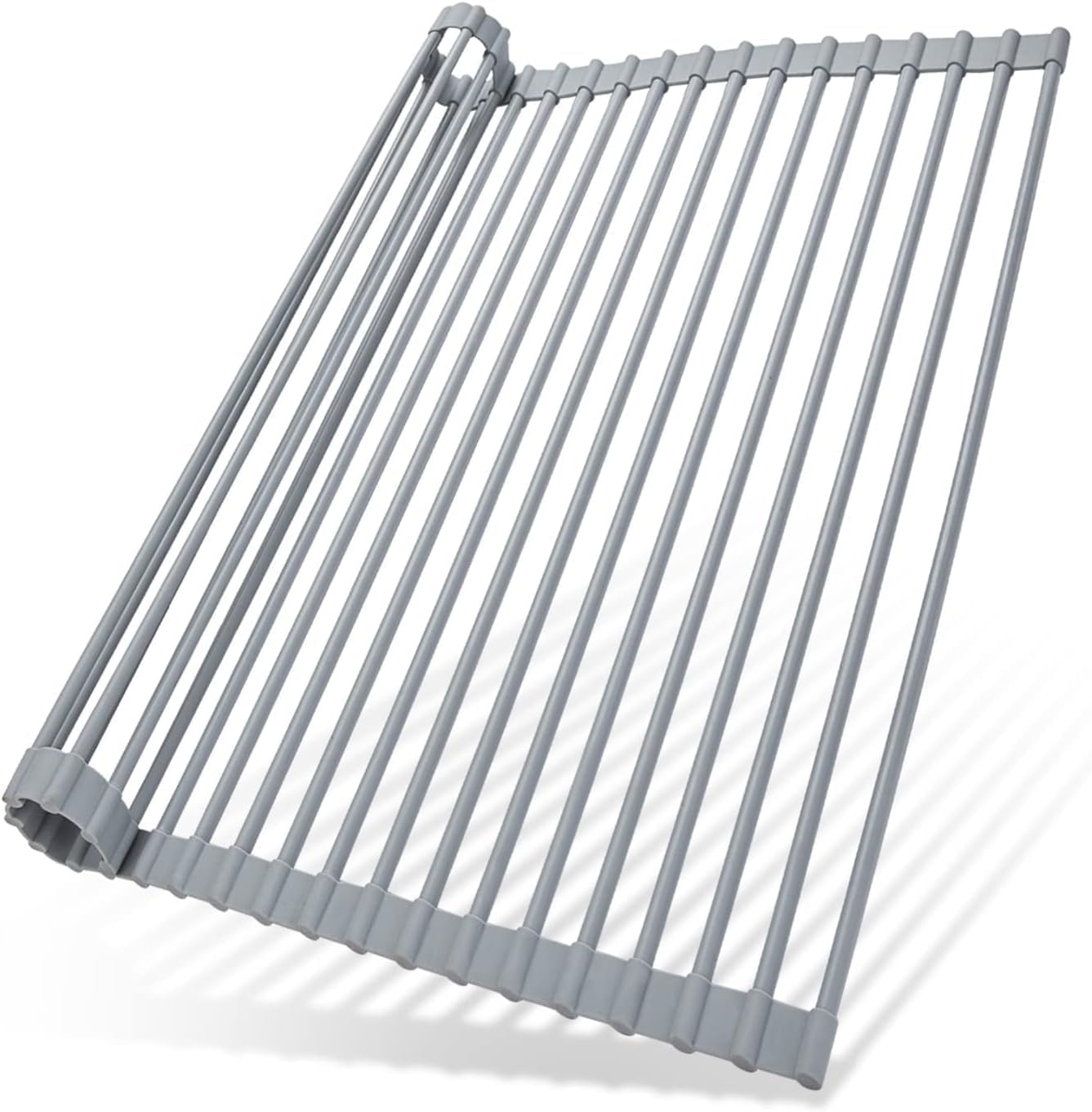 Ohuhu Over Sink Dish Drying Rack, Silicone Wrapped 17.6″ W x 15.4″ L Large Over The Sink Roll Up Dish Drainer – Foldable Sink Drying Rack Rolling Drain Mats Anti-Slip Multipurpose for Kitchen Counter