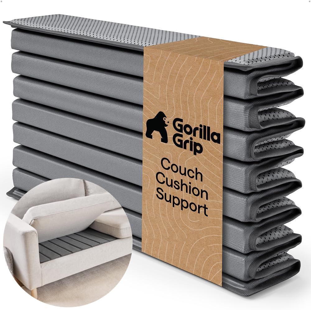 GORILLA GRIP Heavy Duty Couch Cushion Support Board to Fix Sagging Sofas, 21.5 x 70 Sofa, Thick Plywood Boards Add Strong Seat Supports, Stays in Place, Replacement Stuffing Under Couches, Grey