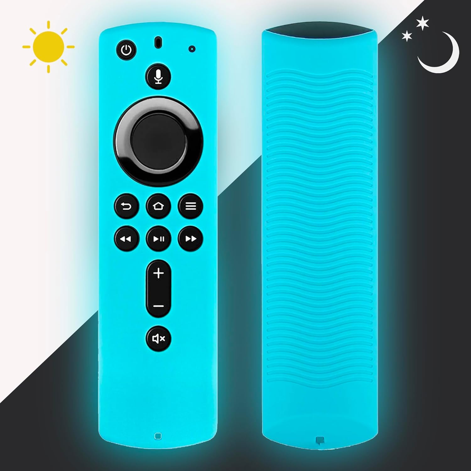 Remote Cover for 2nd Gen Fire Stick, Silicone Case Compatible with Fire TV Stick 4K, Glow in The Dark, Blue