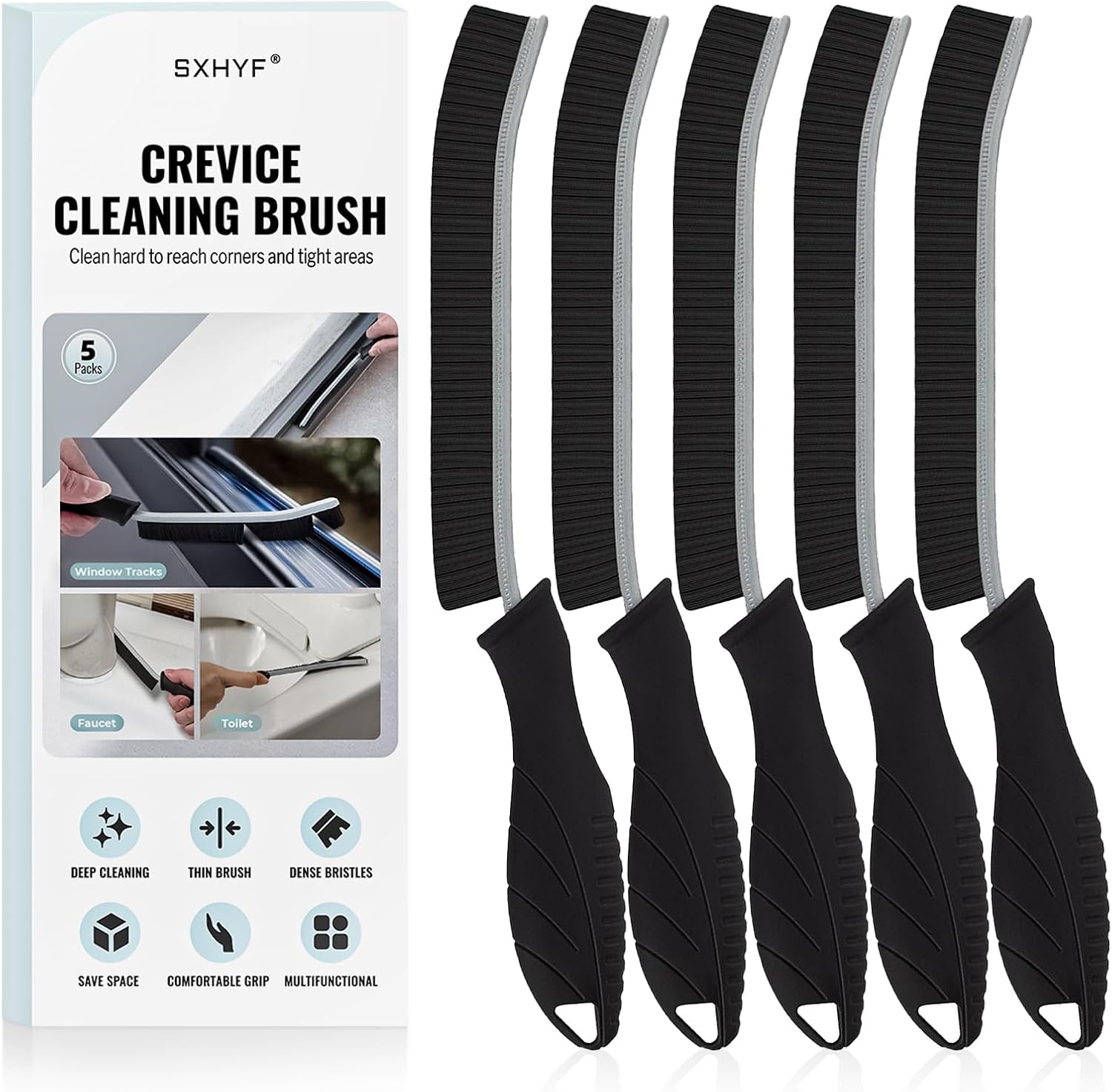 SXhyf Cleaning Brush – Hard Bristle Crevice Cleaning Brush, Multifunctional Gap Scrub Brush, Kitchen Essentials, Bathroom Cleaner Tools for Household Use, Home, Window, Toilet, Stove