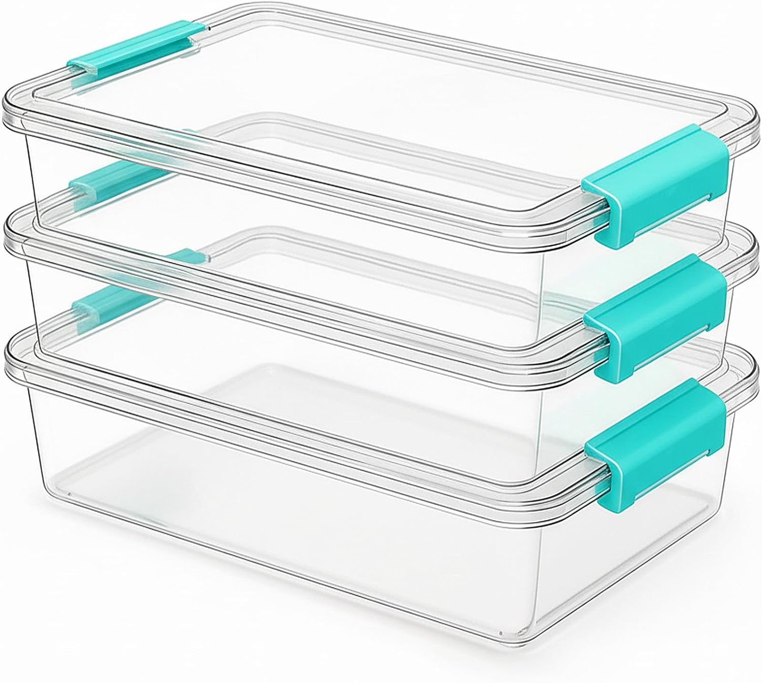 Gifhomfix 6QT Craft Organizers and Storage Box with Lid, Craft Organizers Art Supply Organizer, Clear Sensory Bin, Arts and Crafts Storage for Home Office and School Supplies, 3 Pack