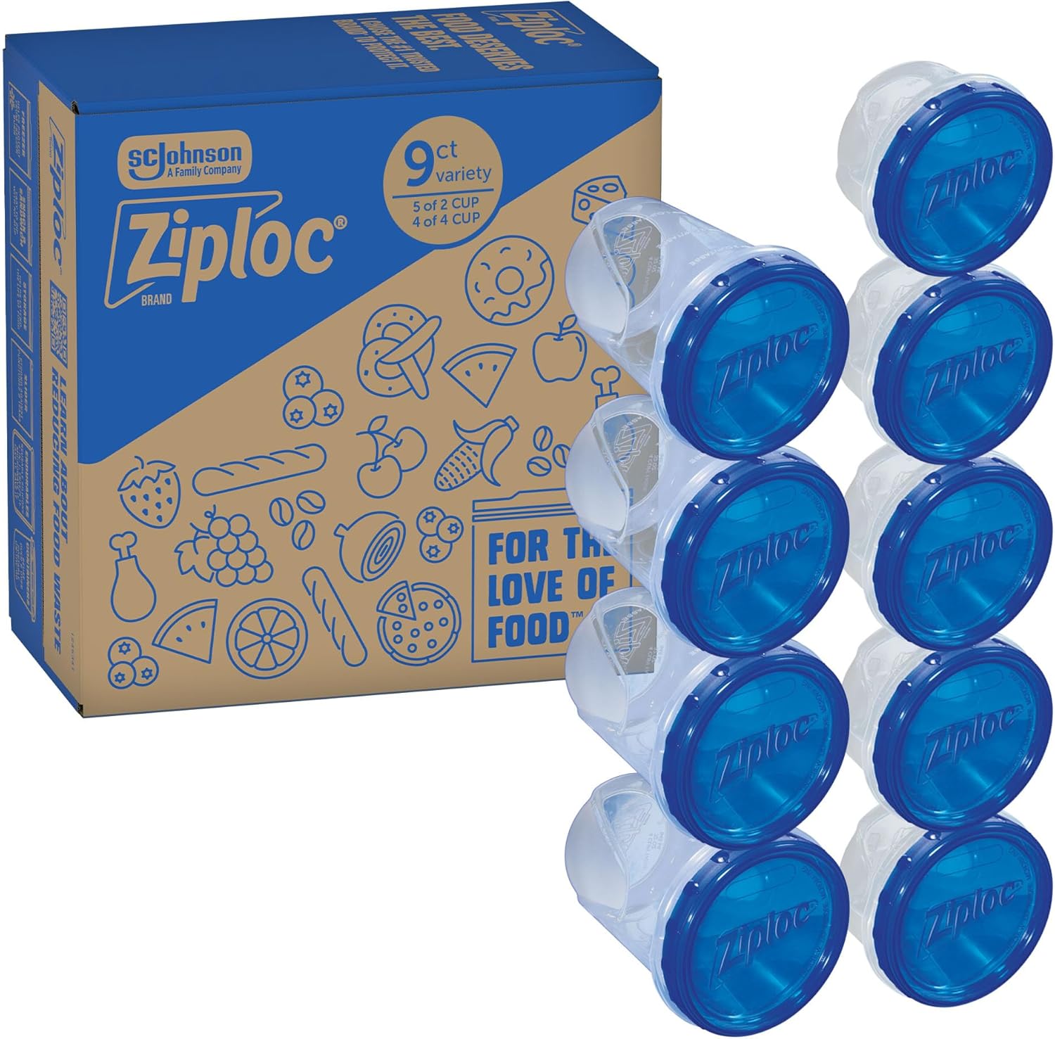 Ziploc Twist ‘n Loc Food Storage Meal Prep Containers Variety Pack, 9 Count