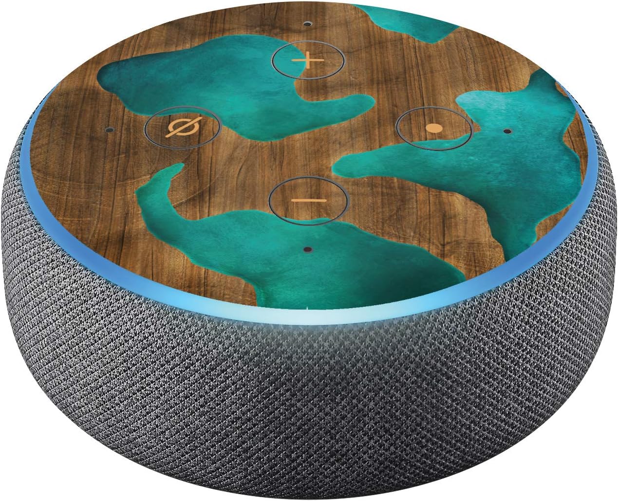 Head Case Designs Officially Licensed Alyn Spiller Wood and Resin Aqua Art Mix Matte Vinyl Sticker Skin Decal Compatible with Amazon Echo Dot (3rd Gen) – Skin only Echo Dot (3rd Gen) is NOT Included