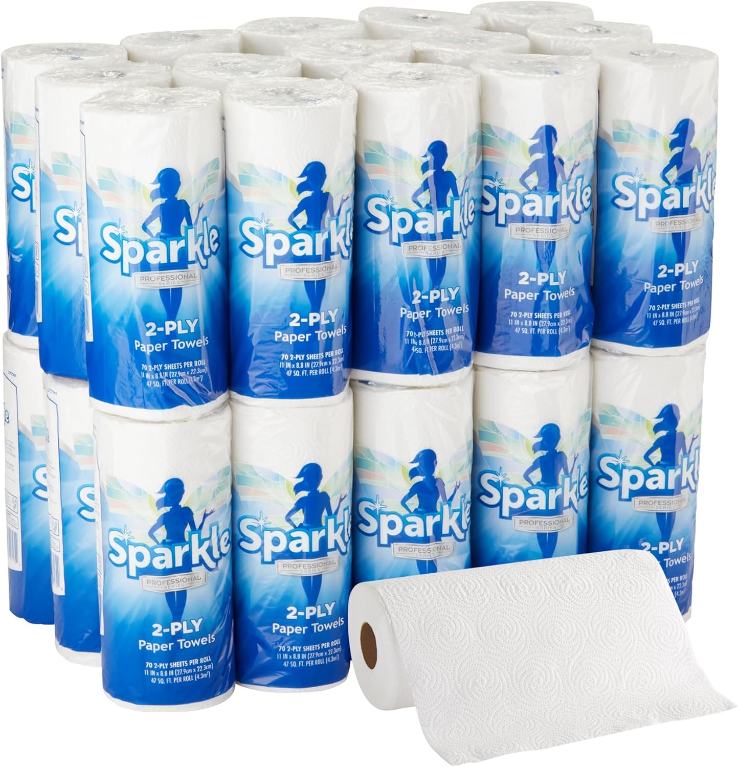 Georgia-Pacific Sparkle Professional Series 2-Ply Perforated Kitchen Paper Towel Rolls by GP PRO (Georgia-Pacific), 2717201, 70 Sheets Per Roll, 30 Rolls Per Case