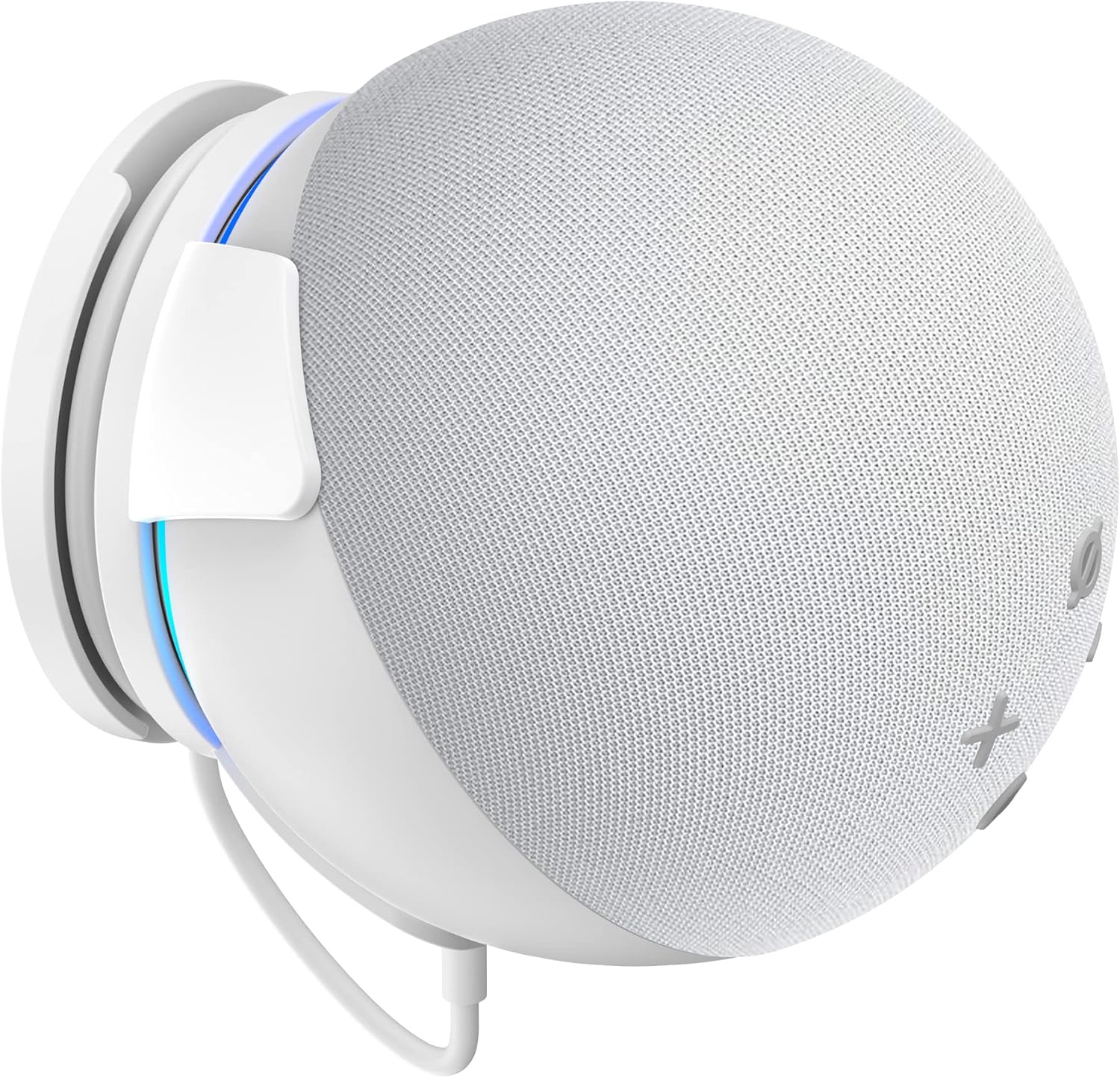 PlusAcc Wall Mount for Echo Dot 5th Generation – Wall Holder Stand Hanger for Echo Dot 5 Gen, Space-Saving Alexa Dot 5th Accessories, Built-in Cable Management (White-1 Pack)