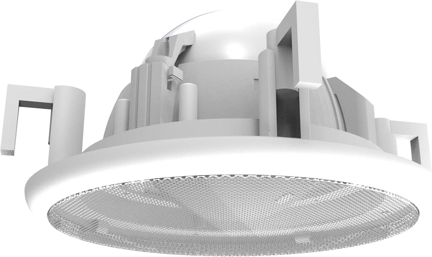 Splin Ceiling Embedded Mount Stand Compatible with Smart Speaker Alexa Echo Dot 4th and 5th gen., Amazon, and HomePod Mini, Apple— Pro Line — Model Classic Built-in (White) — Metal Grille