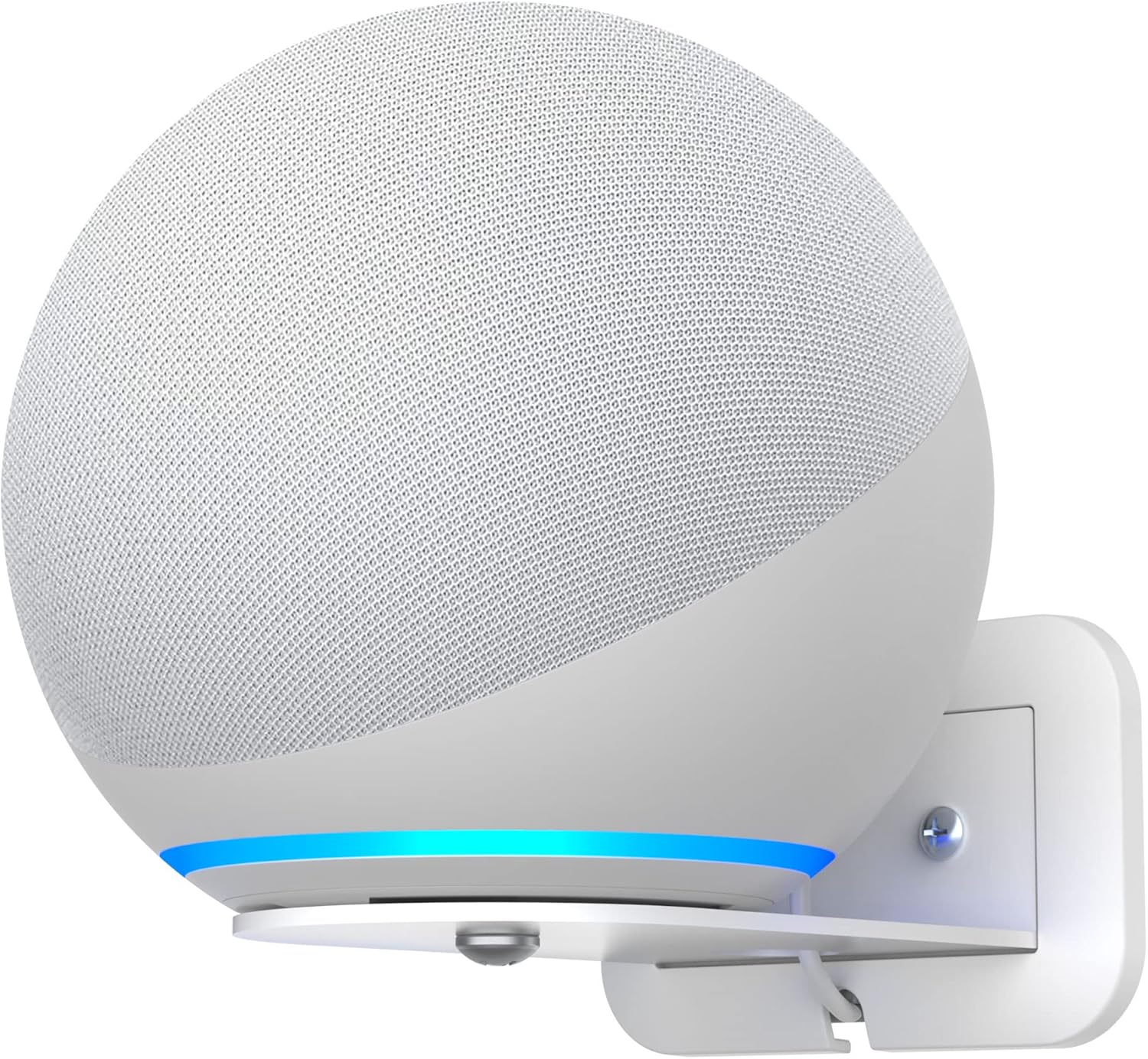 HomeMount Metal Wall Mount for Google Nest Mini & 4th Gen – Speaker Wall Mount Holder with Cable Management to Hide Messy Wires Space-Saving Accessories(White)