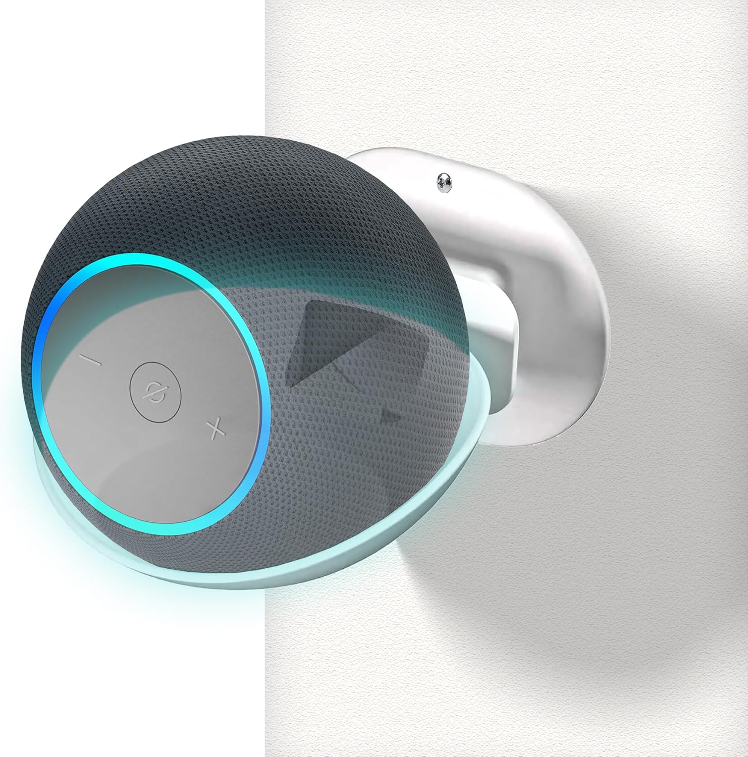 Speaker Wall Mount for Echo Dot Max, HomePod Mini, Echo Pop, Nest Mini – Built-in Cable Management, Easy Drill-Mount Installation, Space Saving Holder (White)