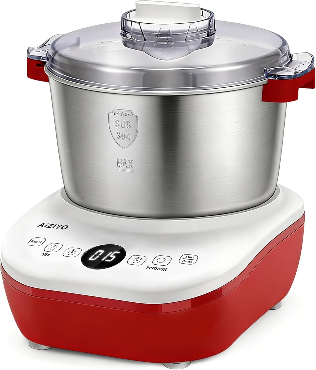 AIZIYO DoughChief, Electric Dough Mixer 7.4Qt with Ferment Function, Dough Maker 304 Stainless Steel Bowl, Microcomputer Control, Face-up Touch Panel, Easy To Clean for Bread & Pizza