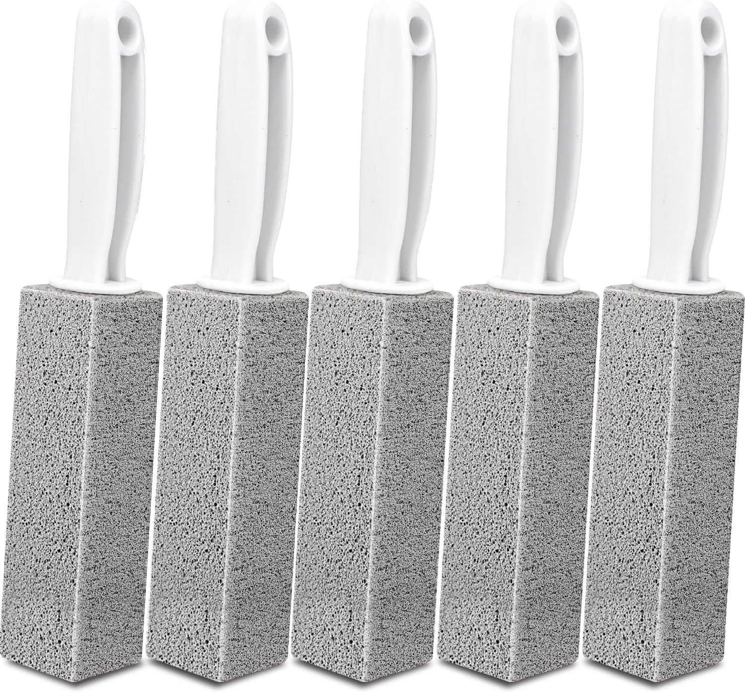 AZEN 5 Pack Pumice Stone for Cleaning, Pumie Scouring Stick with Handle, Pumice Stone Toilet Bowl Cleaner, Hard Water Stain Remover for Toilet, Bathroom, Kitchen Sink, Grill