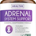 Adrenal System Support & Cortisol Manager (2 Month Supply) Powerful Ashwagandha & L-Tyrosine Fatigue Supplement - Maintain Balanced Cortisol Levels, Health, & Stress Relief - Non-GMO - 60 Capsules