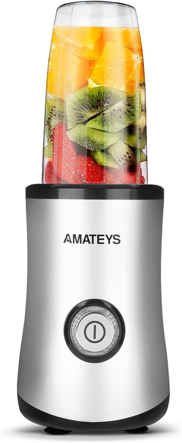 Amateys Personal Blender with Button,350W Professional Kitchen Blender for Smoothies and Shakes,Portable Smoothie Maker Mixer,Easy Cleaning&Operation,Suitable for Carrying or Storage