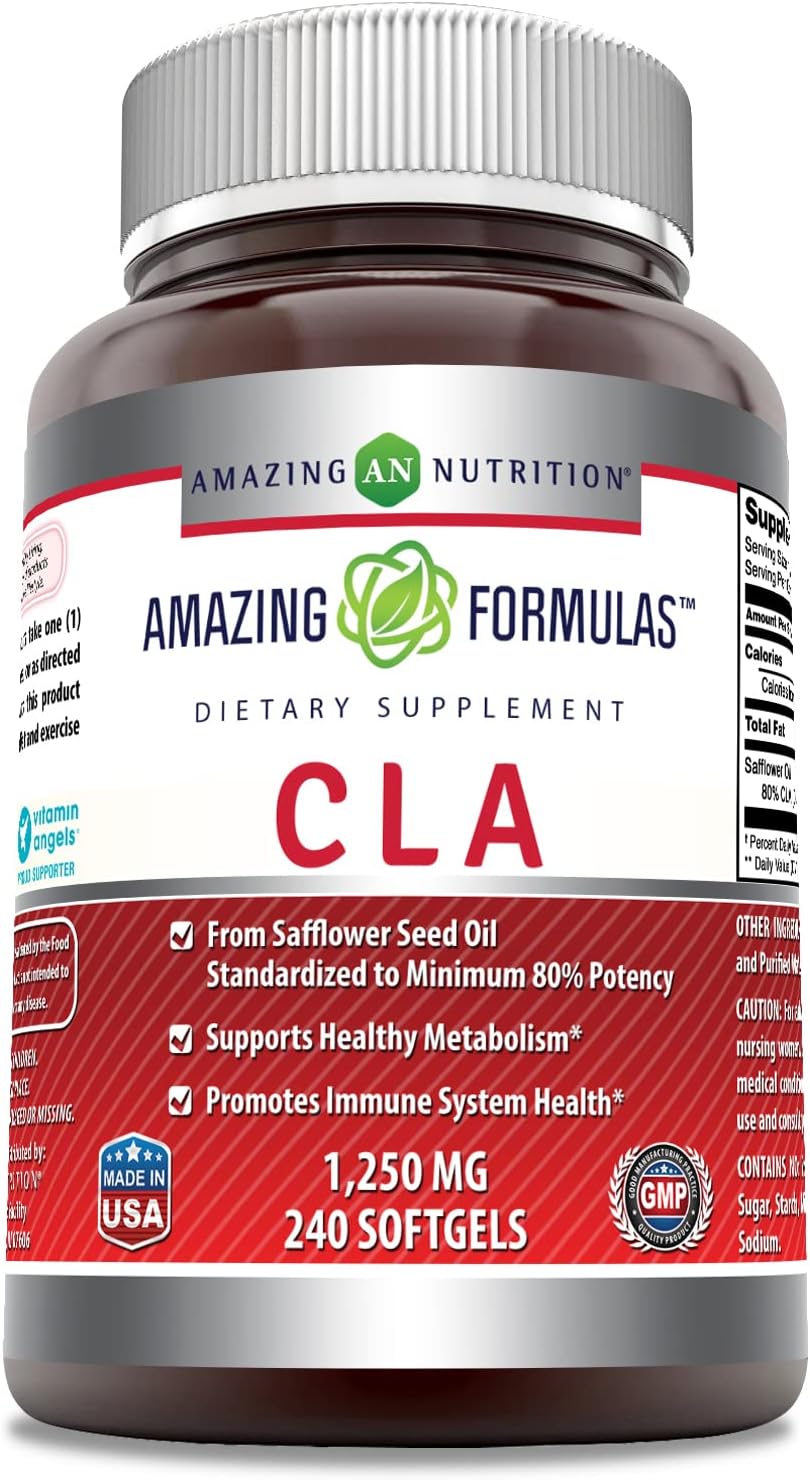 Amazing Formulas CLA | Conjugated Linoleic Acid Supplement | 1250 Mg | Softgels | Non-GMO | Gluten-Free | Made in USA (240 Count)