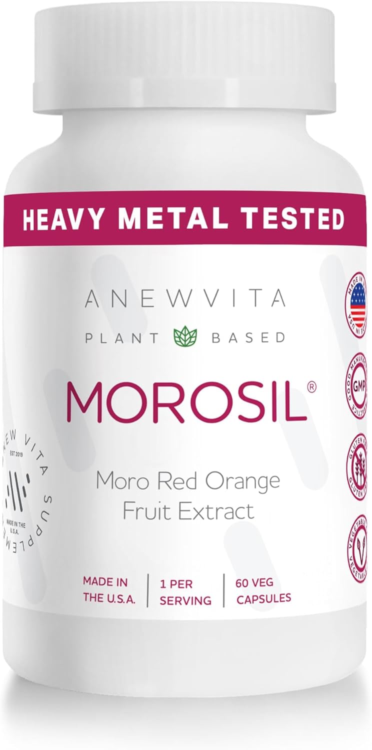 Anew VitaㅤMorosil: Antioxidant & Nutrition Supplement for Men & Women | Wellness & Vitality | Moro Red Orange | Non-GMO, Gluten Free, 60 Vegetable Capsules | Made in USA