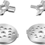 Antree Stainless Steel Meat Grinder Plate Discs/Grinding Blades for for KitchenAid Stand Mixer Food Grinder Attachment(FGA), 2 sharp blades and 2 cutting plates (coarse and fine)
