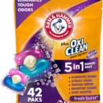Arm & Hammer Plus OxiClean With Odor Blasters Laundry Detergent 5-IN-1 Power Paks, 42CT (Packaging may vary)