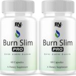 BLUE VIBE Burn Slim Pro Capsules, BurnSlim Advanced Maximum Strength Overall Health & Wellness Support Supplement, Burn Slim Premium All Natural Daily Health Support Formula (2 Pack - 120 Capsules)