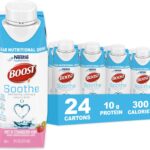 BOOST Soothe Clear Nutritional Drink – Cooling sensation - 300 Calories - 10 g Protein from Whey Protein Isolate - Hint of Strawberry Kiwi Flavor - 8 fl oz (Pack of 24)