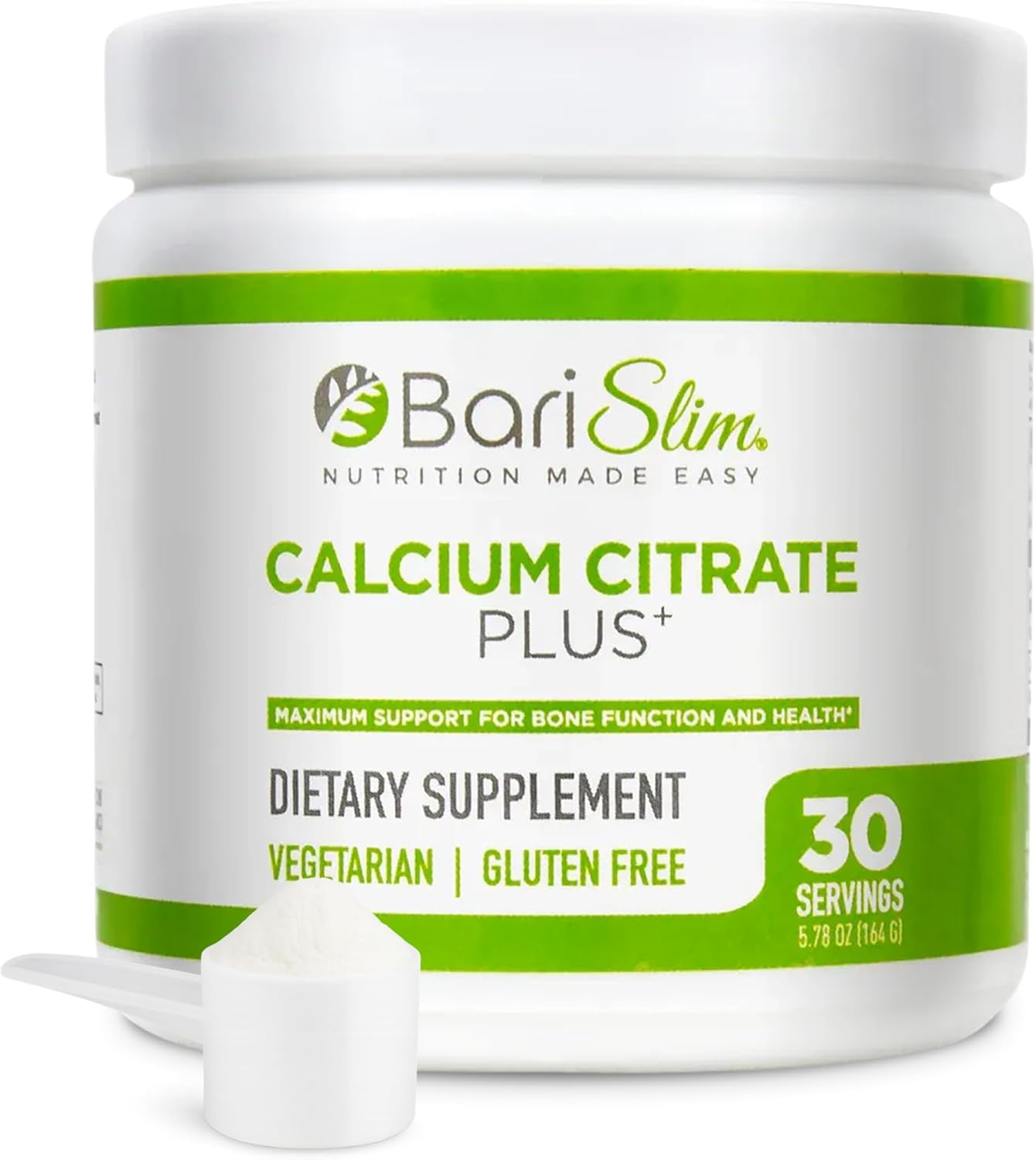 BariSlim Bariatric Calcium Citrate Plus Powder – Formulated for Patients After Weight Loss Surgery – Maximum Support for Bone Function and Health – Easy Digestion and Absorption | 600 mg (30 Servings)